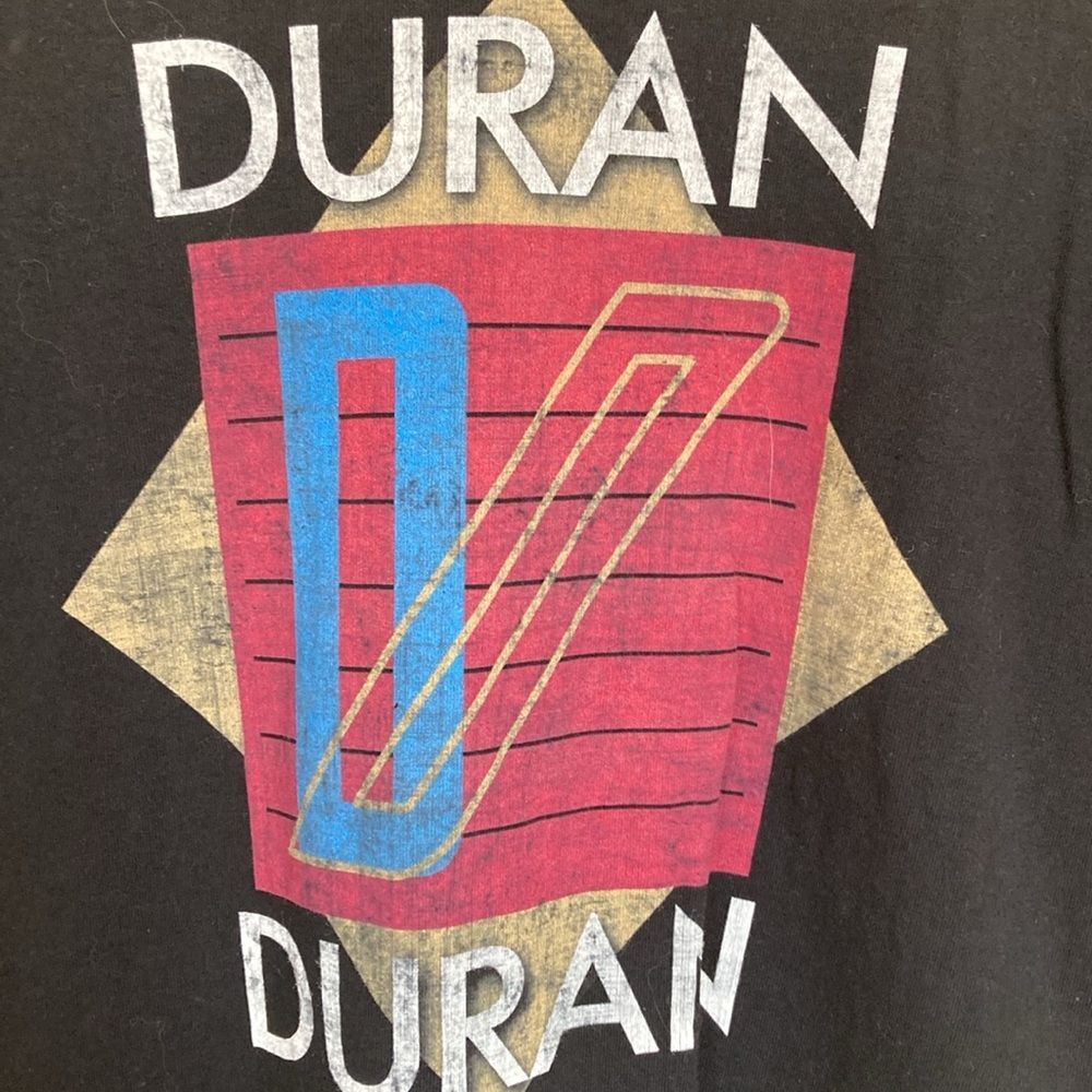 Gilden Duran Duran Logo Band T-shirt Short Sleeve Size L Black 80's Classic - Picture 6 of 8